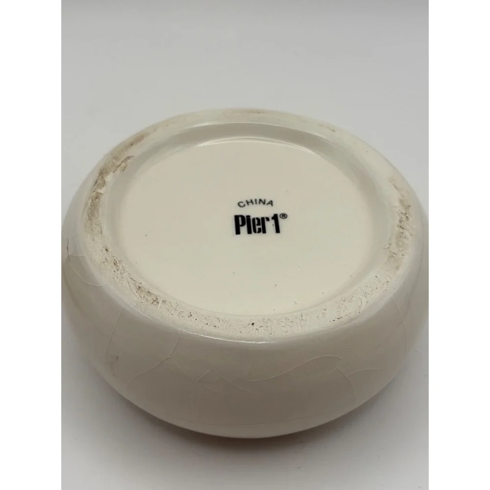Pier 1 Stacking Ceramic Snowman Measuring Cups Christmas Candy Snack Bowls Set